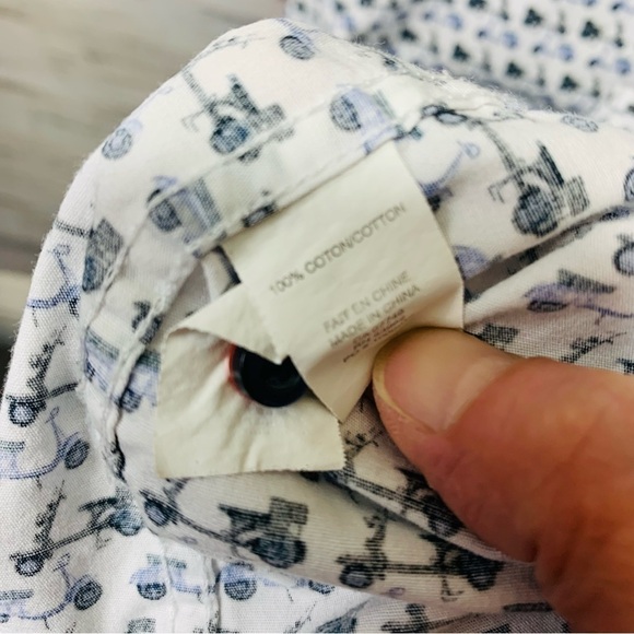 SOUL Of London White Blue Motorcycle Button Down Shirt Modern Long Sleeve Sz 2XL - Picture 10 of 13